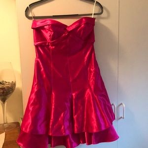 Hot pink, mini dress